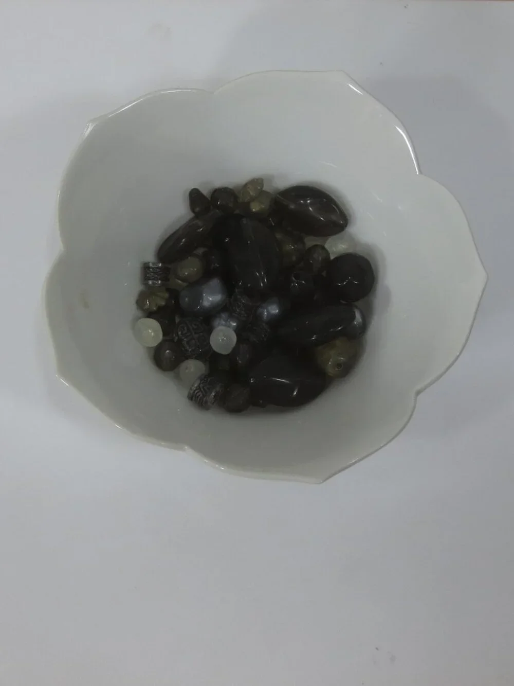 NEW Darice Beads Jet Mix Gray Clear White Acrylic Multi Sizes Lot 6 Bags 1.7 Oz